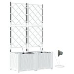 vidaXL Jardinières de jardin 1 pc Blanc 80 x 40 x 142 cm Plastique