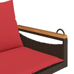 vidaXL Balancelle avec coussins marron 109x62x40 cm résine tressée