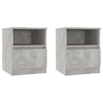 vidaXL Tables de chevet 2 Pièces gris béton 40x40x50 cm bois d'ingénierie