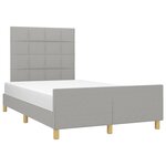 vidaXL Cadre de lit avec tête de lit gris clair 120x190 cm tissu