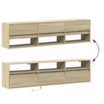 vidaXL Meuble TV mural avec LED chêne sonoma 180x31x45 cm