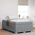 vidaXL Cadre de lit avec matelas Gris clair 120 x 200 cm tissu