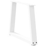 vidaXL Pieds de table basse en forme de V  2 pièces  blanc  60 x (42-43 3) cm  acier
