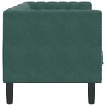 vidaXL Canapé Chesterfield avec traversins 3 places vert foncé velours