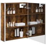 vidaXL Armoire Miroir de Salle de Bain Chêne fumé 73.5 x 15.5 x 70 cm