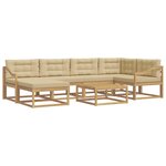 vidaXL Ensemble de canapés d'extérieur 7 Pièces Blanc et Beige