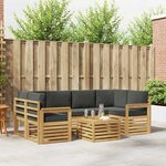 vidaXL Ensemble de canapés d'extérieur 7 Pièces Blanc et anthracite