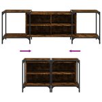 vidaXL Meuble TV chêne fumé 153x37x50 cm bois d'ingénierie