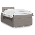 vidaXL Sommier à lattes de lit avec matelas Taupe 120x200 cm Tissu