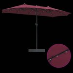 vidaXL Parasol de jardin Rouge bordeaux 385 x 209 x 244 cm tissu