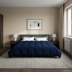 vidaXL Duvet d'été simple Matelassé Bleu foncé 220 x 260 cm Microfibre