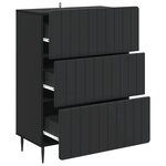 vidaXL Armoire à tiroirs 66 x 34 5 x 92 cm Bois d'ingénierie Noir
