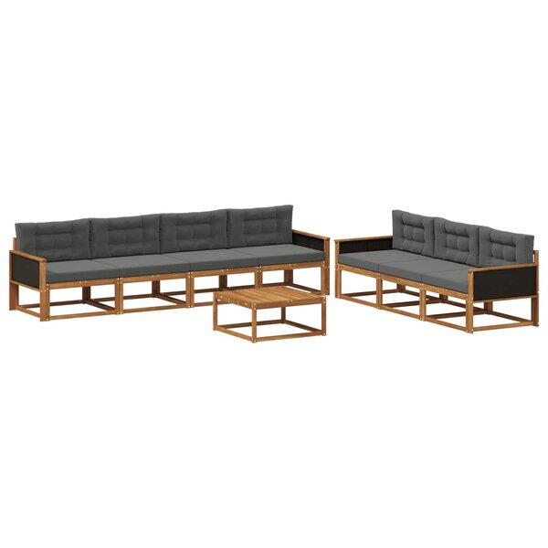 vidaXL Ensemble de canapés d'extérieur 8 Pièces Naturel et Anthracite