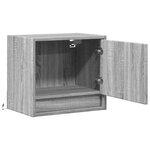 vidaXL Tables de chevet murales avec lumières LED 2 Pièces sonoma gris