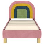 vidaXL Cadre de lit pour tout-petit avec tête de lit Rose 70 x 140 cm