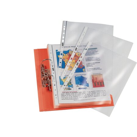 Pochettes perforées A4 polypropylène lisse 6/100 - Boîte de 25 (paquet 25 unités)