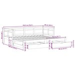 vidaXL Lit de jour avec gigogne et tiroirs sans matelas 90x190 cm