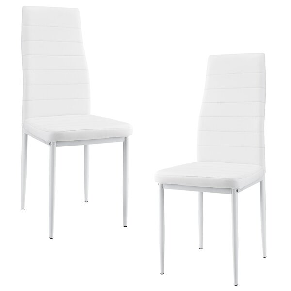 Lot de 2 chaises de salle à manger sièges empilables synthétique 96 cm blanc 03_0005742