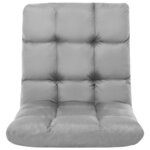 vidaXL Chaise pliable de sol Gris clair Microfibre