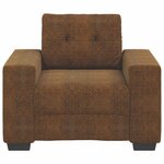 vidaXL Fauteuil avec coussin Marron Faux cuir et bois