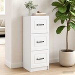 vidaXL Armoire à tiroirs Blanc 33 x 34 5 x 87 cm Bois d'ingénierie