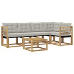 vidaXL Ensemble de canapés d'extérieur 6 pc Blanc et gris clair