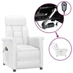 vidaXL Fauteuil de massage électrique Blanc Similicuir