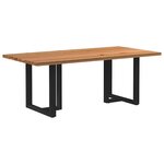 vidaXL Table à manger marron clair bois de chêne massif rectangulaire