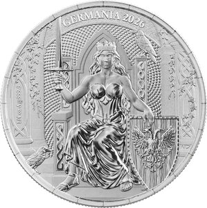 Monnaie GERMANIA Queen on the Throne 1/4 Oz Argent 2 Mark Germania 2026