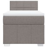 vidaXL Sommier à lattes de lit avec matelas Taupe 100x200 cm Tissu