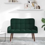 vidaXL Sofa 2 places Vert foncé 115 x 61 x 87 cm Velours
