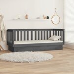 vidaXL Lit de jour Gris 75x190 cm Bois de pin massif