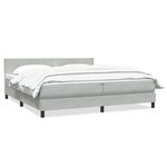 vidaXL Sommier à lattes de lit et matelas gris clair 180x220cm velours