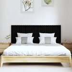 vidaXL Tête de lit murale Noir 166x3x60 cm Bois massif de pin
