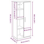 vidaXL Meuble de salle de bain avec porte-rouleau noir 39x22x90 cm