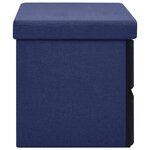 Banc banquette de rangement pliable 76 x 38 x 38 cm faux lin bleu 02_0010816