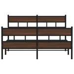 vidaXL Cadre de lit en métal sans matelas chêne marron 160x200 cm