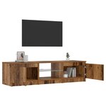 vidaXL Meuble TV avec lumières LED vieux bois bois d'ingénierie