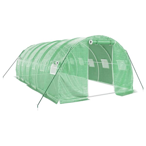 vidaXL Serre avec cadre en acier vert 18 m² 6x3x2 m