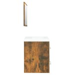 vidaXL Meuble lavabo avec bassin intégré Chêne fumé Bois d'ingénierie