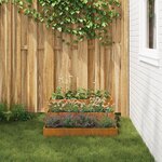 vidaXL jardinière 3 niveaux 90x90x35 cm en Acier Corten