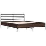 vidaXL Cadre de lit chêne fumé 150x200 cm bois d'ingénierie et métal