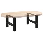 vidaXL Pieds de table basse Noir 2 pièces 50 x (30-31) cm Acier