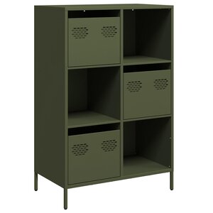 vidaXL Buffet haut vert olive 68x39x103 5 cm acier