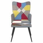 vidaXL Chaise de relaxation avec tabouret Patchwork Tissu