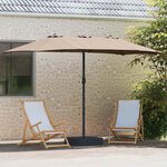 vidaXL Parasol de jardin Taupe 385 x 209 x 244 cm tissu