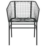 vidaXL Ensemble à manger de jardin 7Pièces noir poly rotin verre