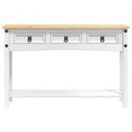vidaXL Table d'appoint avec tiroir Blanc 114 x 34 5 x 73 cm Pin massif