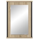 vidaXL Armoire miroir Chêne naturel Panneau en aggloméré  verre  métal