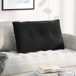 vidaXL Coussin de Dos Noir 80 x 50 cm Tissu en velours côtelé